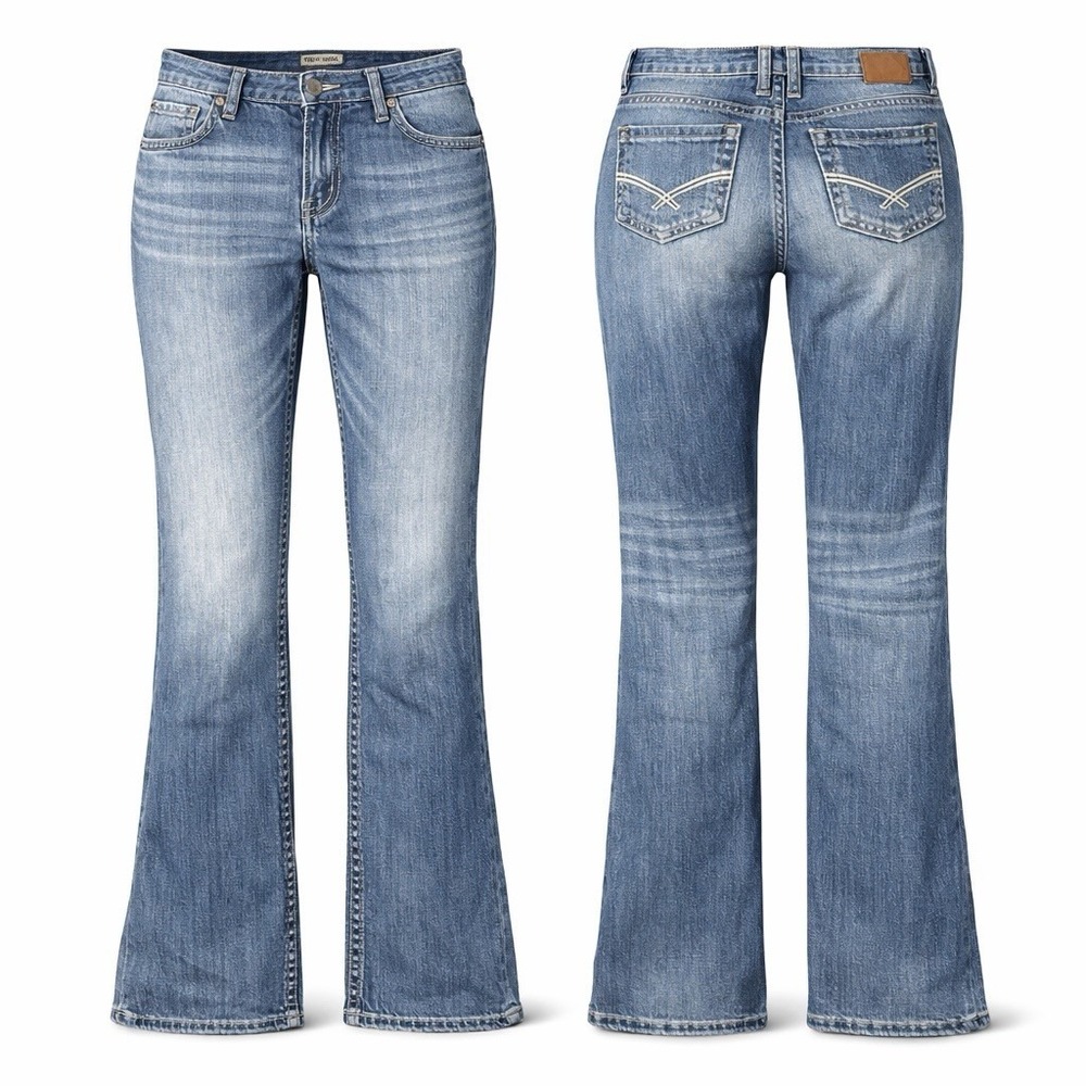 Buckle BKE Jeans Mens 30R Tyler Straight Thick Stitch Embroidery WHISKERING